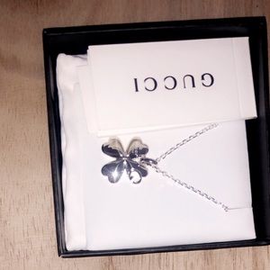 Gucci Four Leaf Clover Silver Necklace